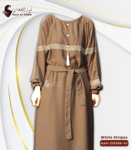 Superior Abaya for Superiors | NAH-2102-ST - Brown, 56"